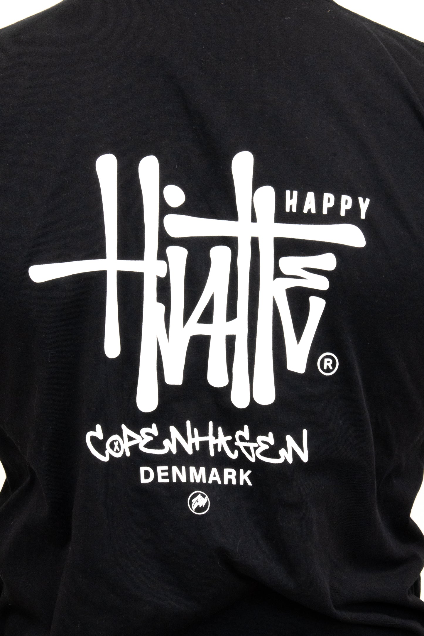 Sort happyhjalte t-shirt
