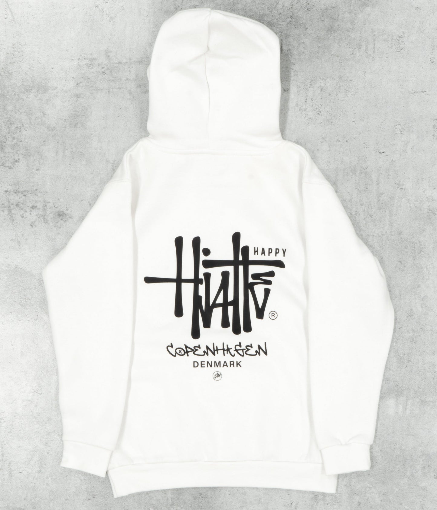 Hvid Happyhjalte hoodie